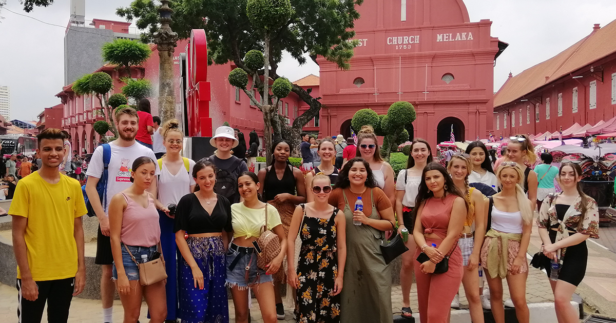 Group of international students participating in outbound summer programme